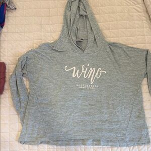 MV Sport Heather Gray Hoodie with Script Logo